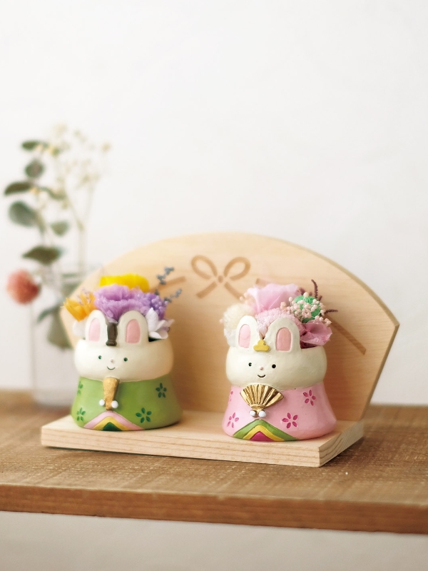 ひな祭りのうさぎさんアレンジメント