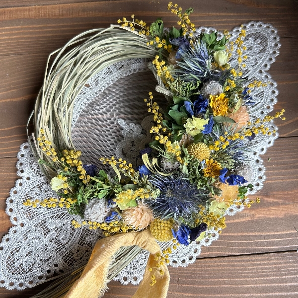 ミモザと青い花達のレモングラスハーフリース｜Fla-co（フラコ