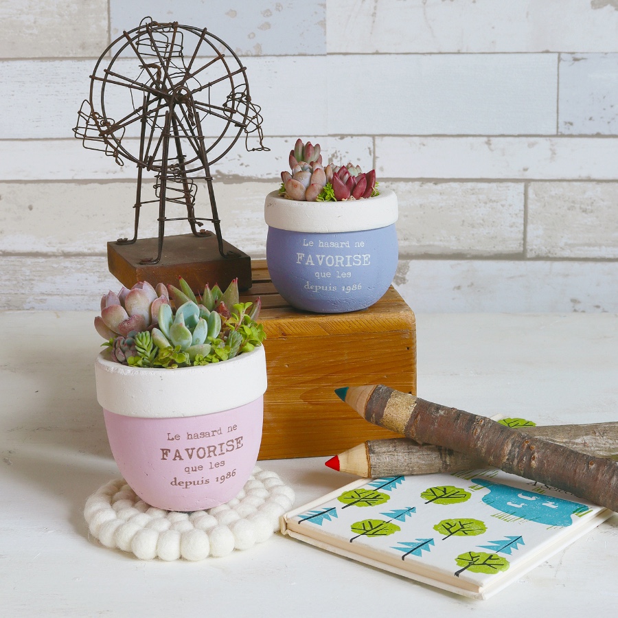 カラフルなツートンカラーのテラコッタポット｜Fla-co（フラコ