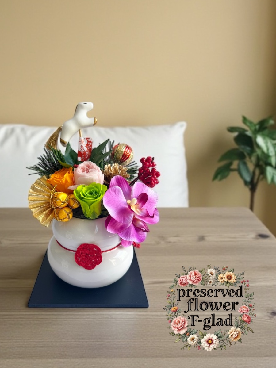 ひろりん✨クレイフラワー❁鏡餅＆お正月フラワーアレンジメント ひろりん様専用✨クレイフラワー❁鏡餅＆お正月フラワーアレンジメント