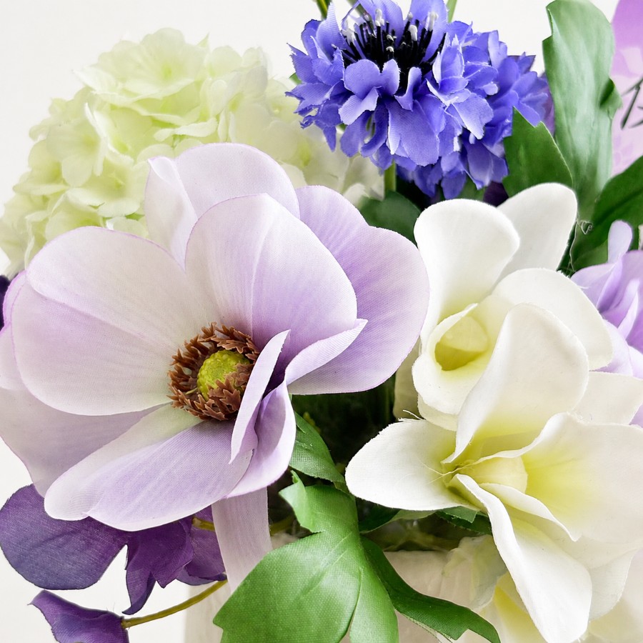 紫のグラデーション仏花｜枯れない花のモダン供花