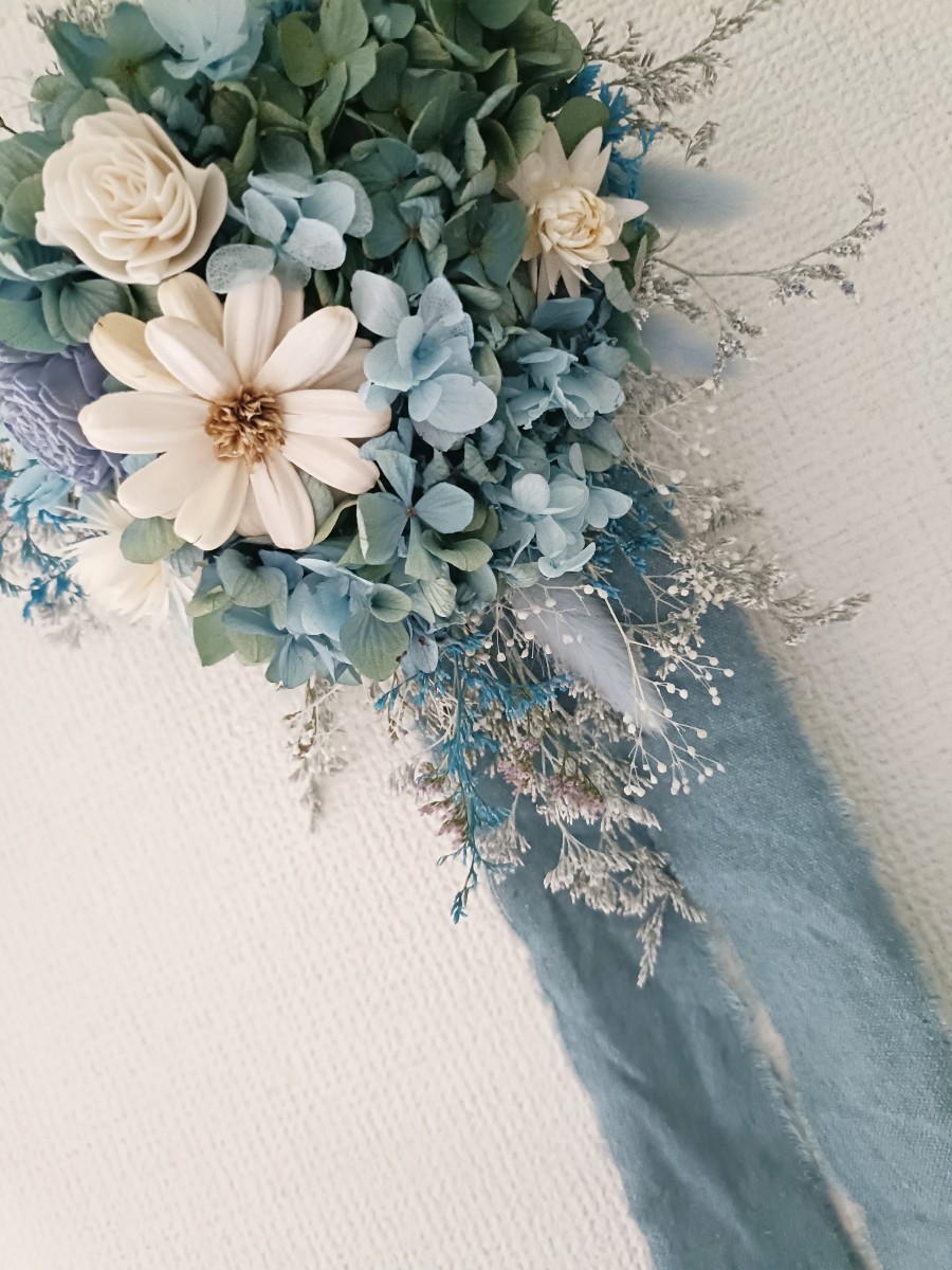 Summercolor ブルー紫陽花スワッグ