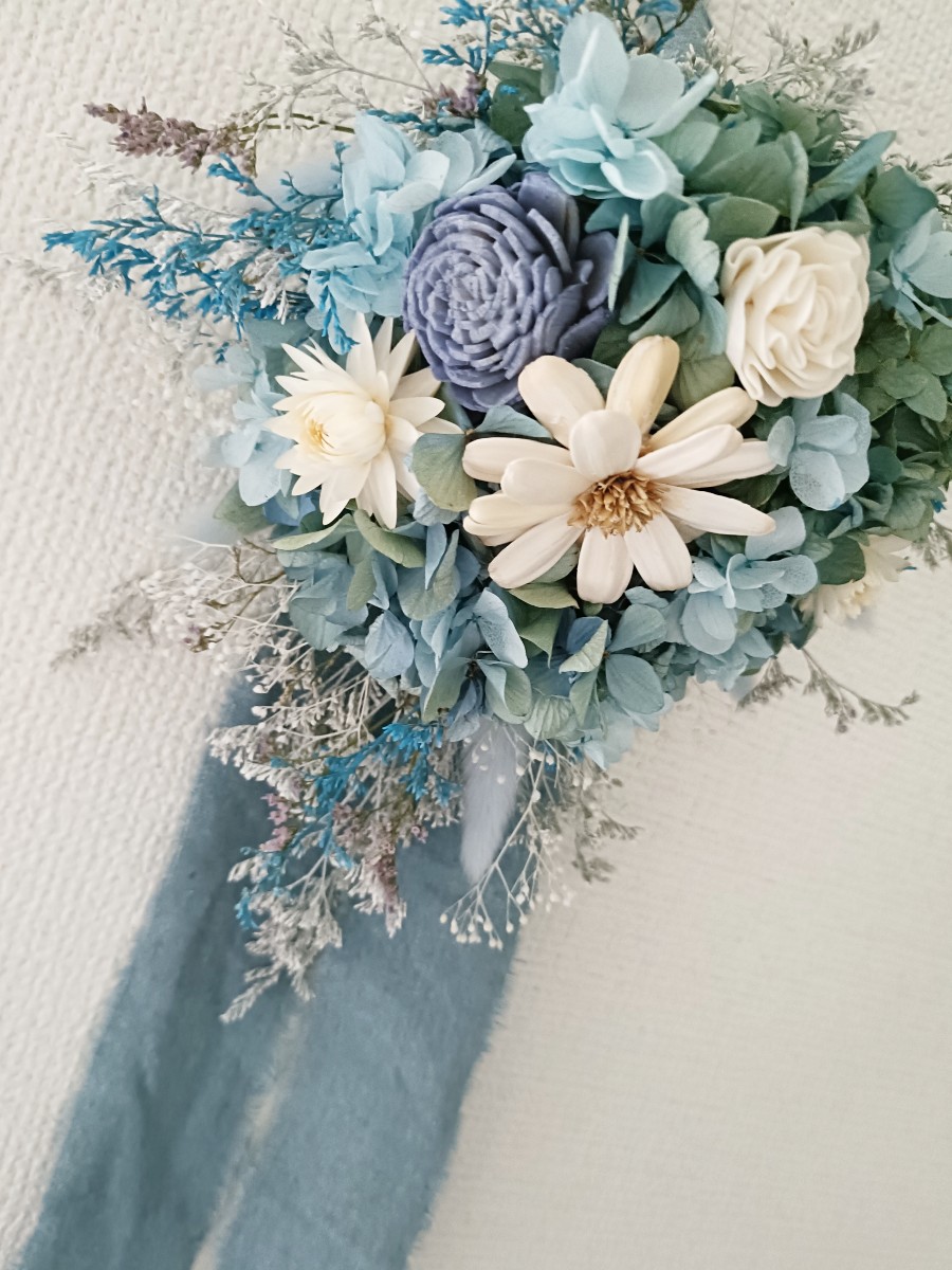 Summercolor ブルー紫陽花スワッグ