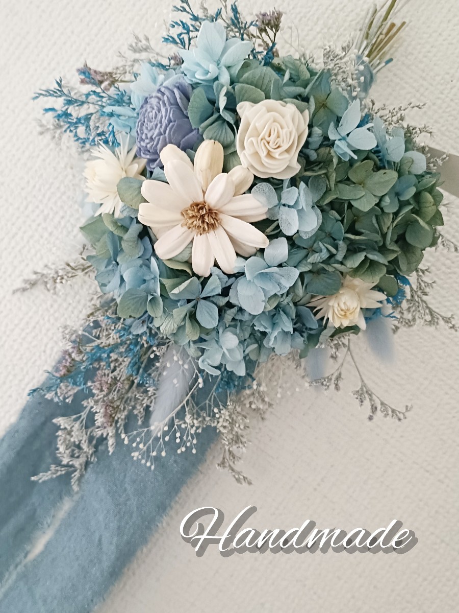 Summercolor ブルー紫陽花スワッグ