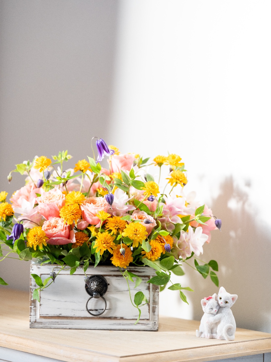 初秋とともに 暑い初秋をお花とともに元気に過ごせたらなと
思い作成しました。
見て元気になっていただけたら嬉しいです。 joie des fleurs
