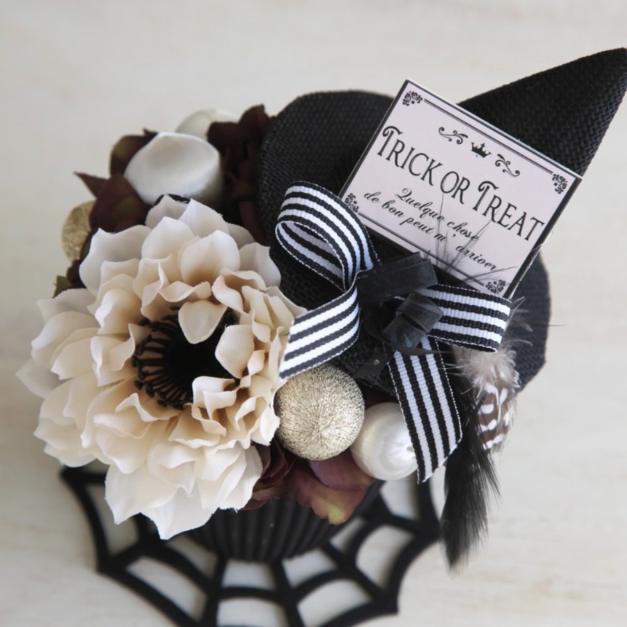 大人可愛い♡フェザーハットのブラックハロウィン