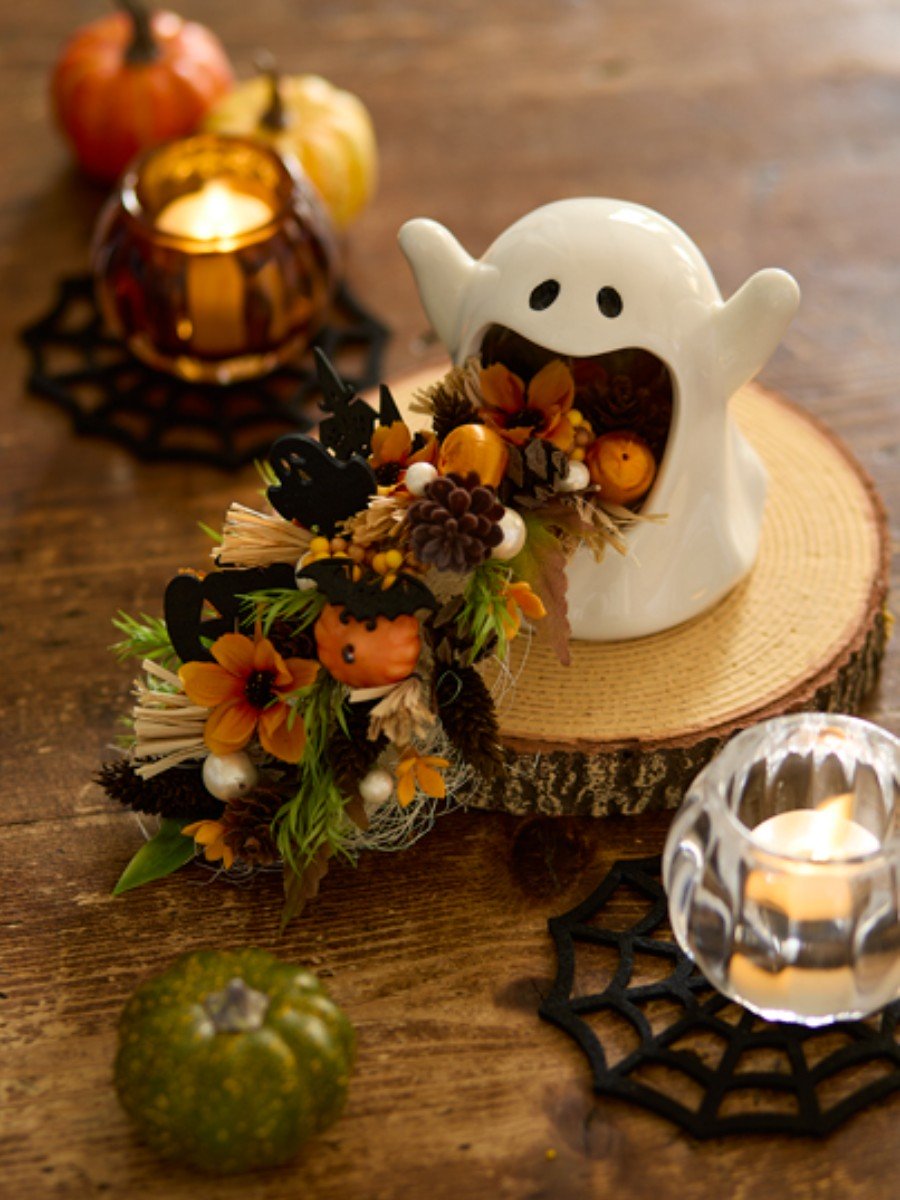 オバケとカボチャのハロウィンアレンジ