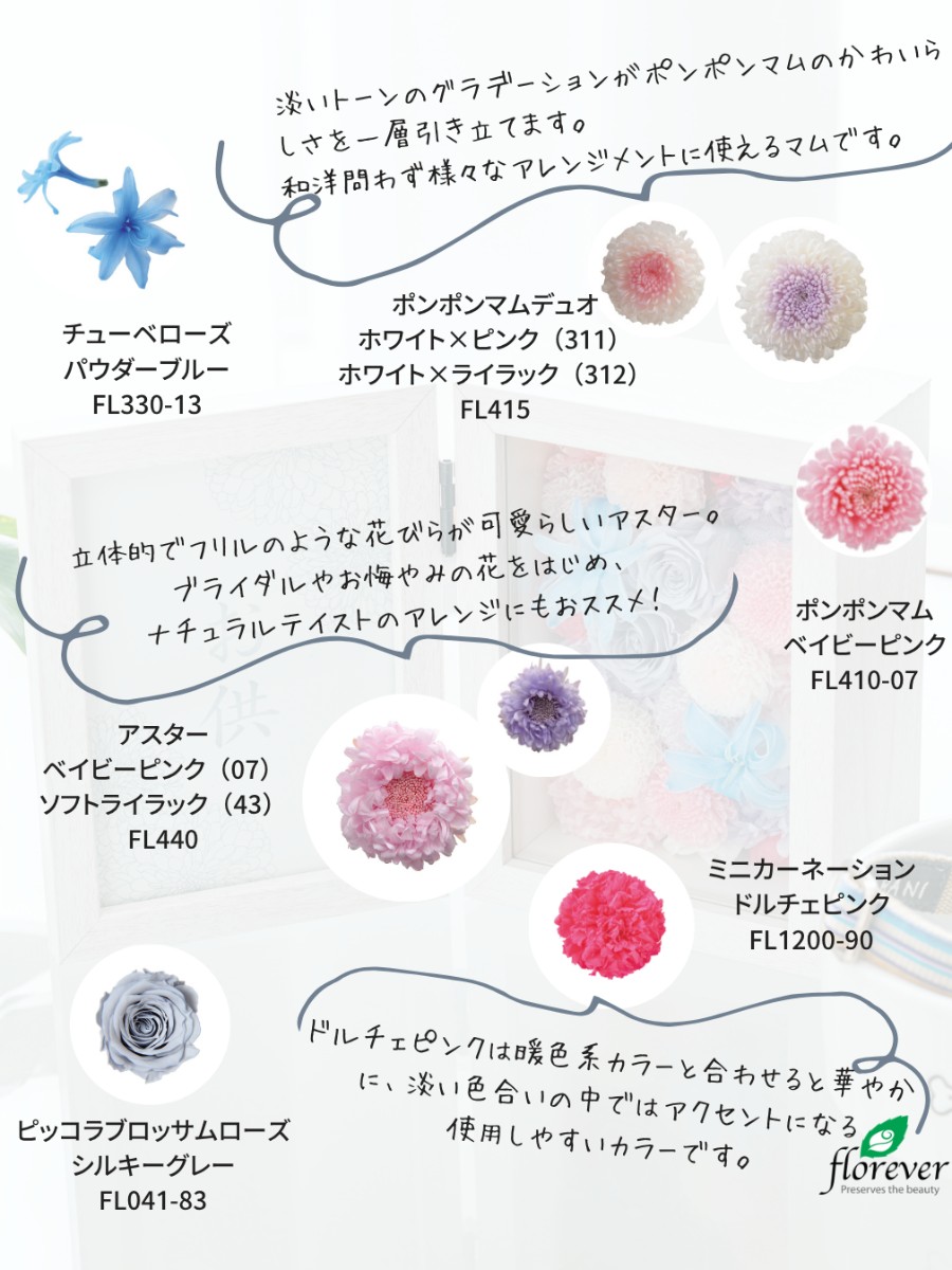 優しい色合いのメモリアルフレーム