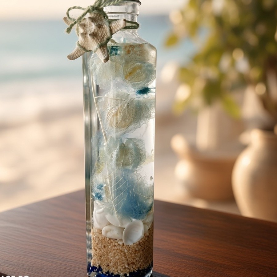 海底 海底をイメージして制作しました。
透き通るホオズキが素敵です。 T.Kサワヤカ