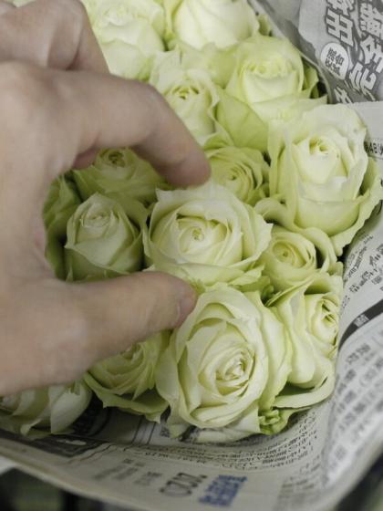 生花 バラ ブルゴーニュ 白 カップ咲き 石田バラ園など30cm Fj 通販 はなどんやアソシエ
