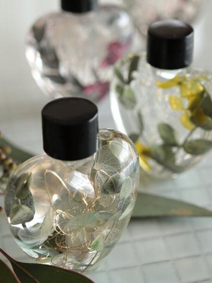 即日☆ ハーバリウムボトルPET素材 ハート型 60ml - 花材通販はなどん