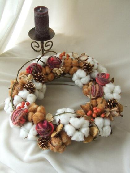 コットンフラワー 開きたてホヤホヤ 和綿 白茶 書く5 コットンフラワー 開きたてホヤホヤ 和綿 白茶 書く5 コットンフラワー