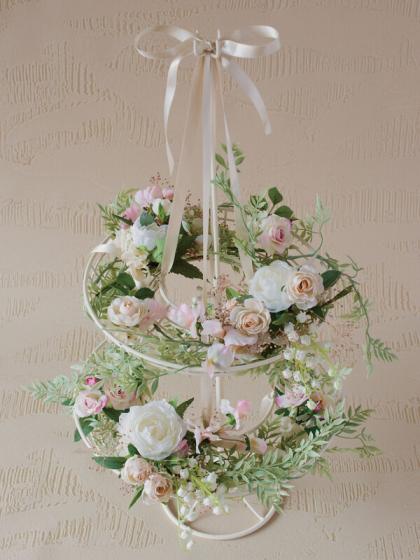 即日☆NatureDesigns/フライングリーススタンド 40416 ホワイト - 花材