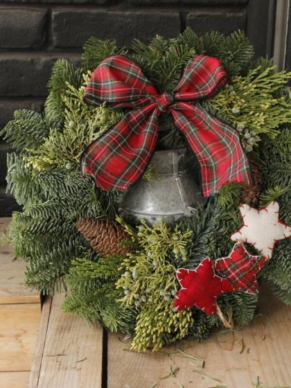 ITA】そのまま飾れるクリスマスリース♪キャンドルリング - 花材通販は