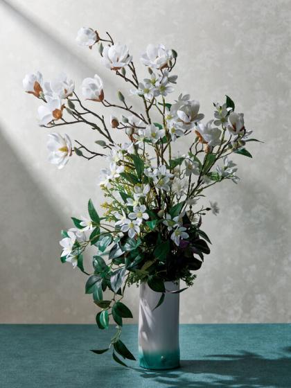 即日☆【造花】アスカ/マグノリア×5 つぼみ×12 ホワイト/A-34132-1