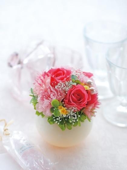 即日☆【プリザーブド】大地農園/ミニカーネーション 9輪 シャーベット