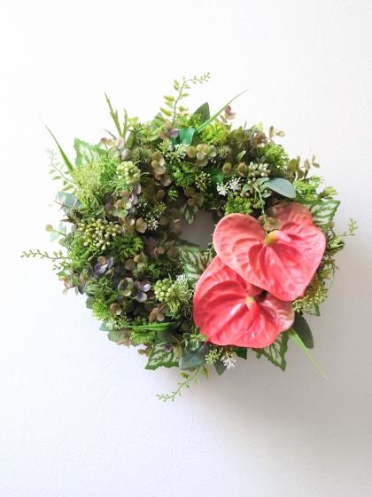 大特価◎【造花】MAGIQ東京堂/レインボウアンスリウム OR/RED