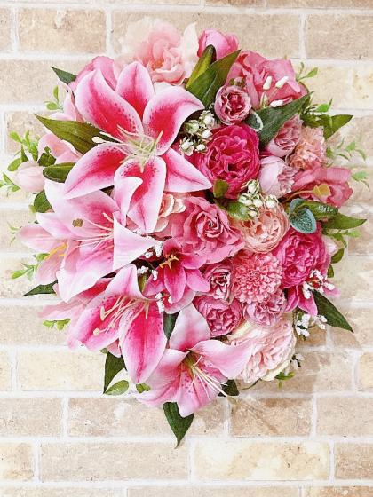 即日☆【造花】YDM/サテンリリーX4 ビューティー/FA7098-BTY