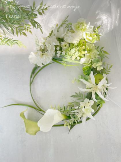 即日☆【造花】アスカ/ラナンキュラスバンチ(1束3本) ホワイトグリーン