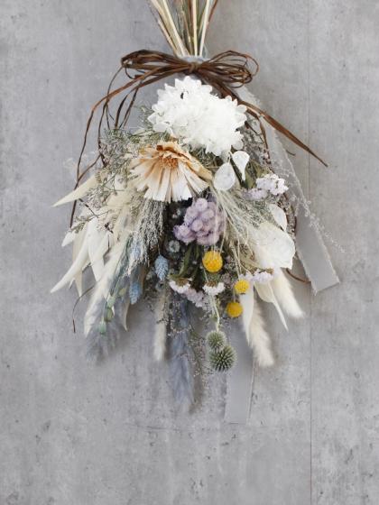 夏☀︎SALE！アンティーク紫陽花のsummerリース ルリタマアザミ 夏