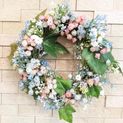 No131  ちょっぴりお姉さんの大人可愛いフラワーリース✲*゜ 花摘みリース（プリザ＆ドライフラワー） リース chloe misaki 通販