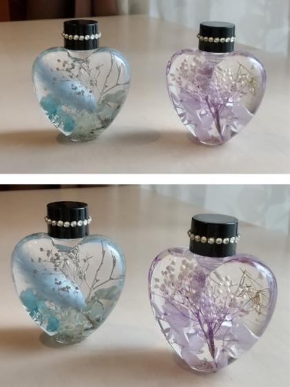 即日☆ ハーバリウムボトルPET素材 ハート型 60ml - 花材通販は