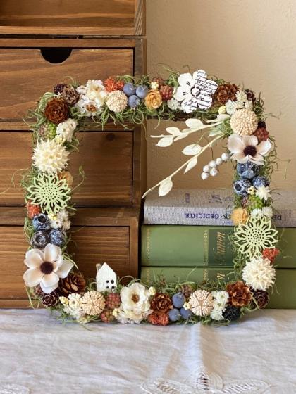 フラワーモビール(パンパスグラス&クヌギ) /ドライフラワー リース