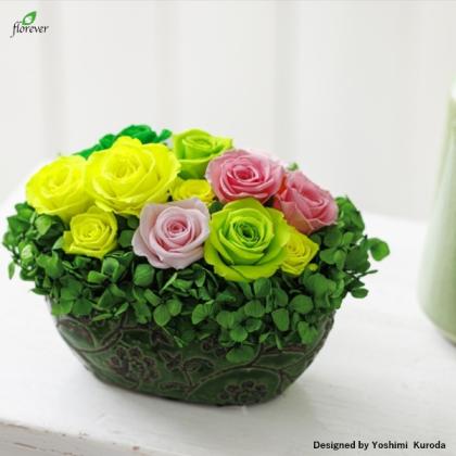 プリザーブド】フロールエバー/ローズパレット 16輪 ファンシー