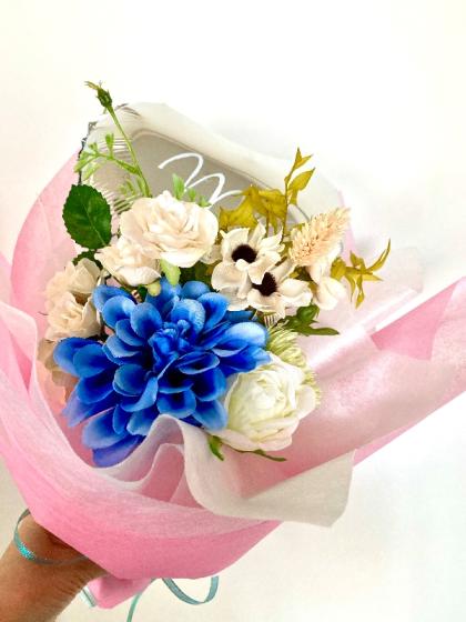 即日☆【造花】MAGIQ東京堂/ルシアローズブッシュ CREAM/FM001617-001