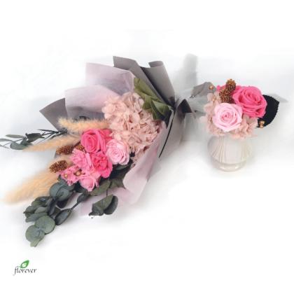 プリザーブド】フロールエバー/ミックスパレット 10輪 ピンクミックス