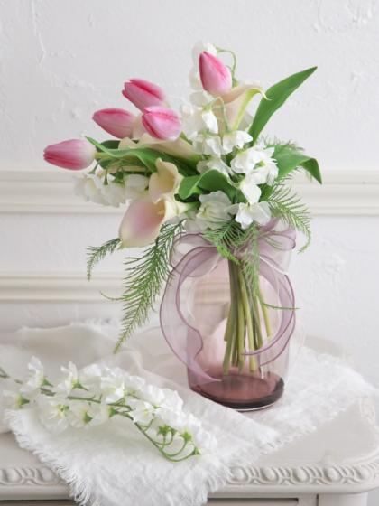 チューリップの造花 即日☆【造花】アスカ/チューリップ ピンク/A-33053-003 - 花材通販は