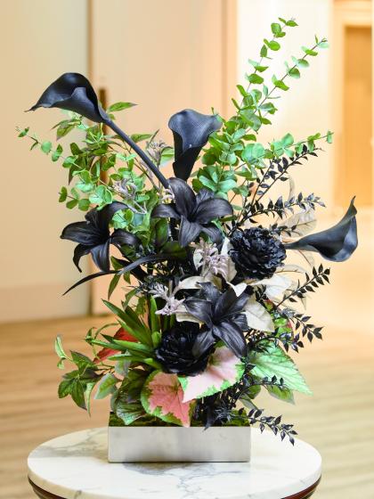 即日☆【造花】アスカ/リリィ ブラック/A-34789-100 - 花材通販はなど