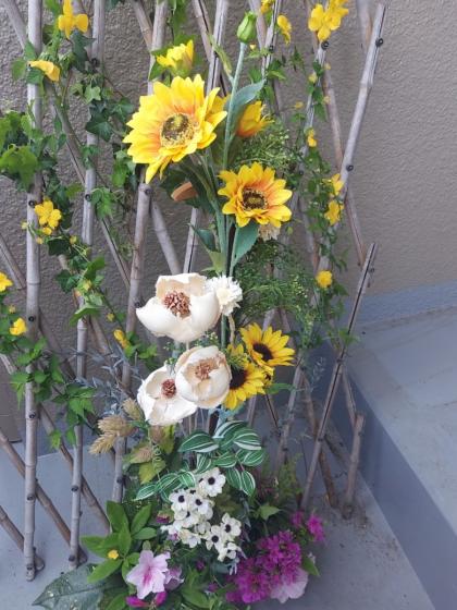 即日☆【ハンドメイドフラワー】大地農園/ソーラーアネモネ 2本 白