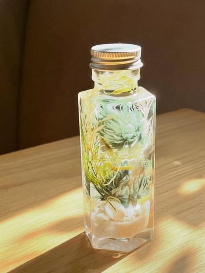 即日☆ハーバリウム瓶(六角)100ml アルミキャップ付「キャップ色