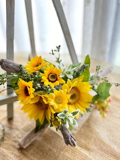 即日☆【造花】MAGIQ東京堂/フレッシュサンフラワーブッシュ YELLOW