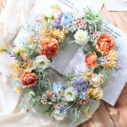 未使用☆春色リース☆グリーン☆C 大地農園/ライトリース・サンキライ25cm 3個 N/75243-000 - 花材