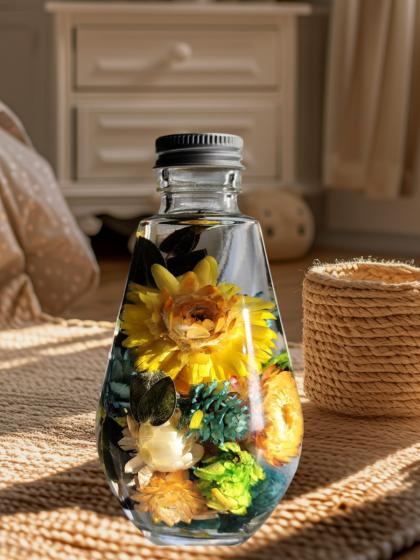 即日☆ハーバリウム瓶(ドロップ)200ml アルミキャップ付