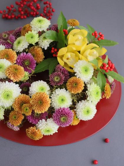 ぽんぽん咲き！花束のようなかわいいマム 16 i 現品発送致します