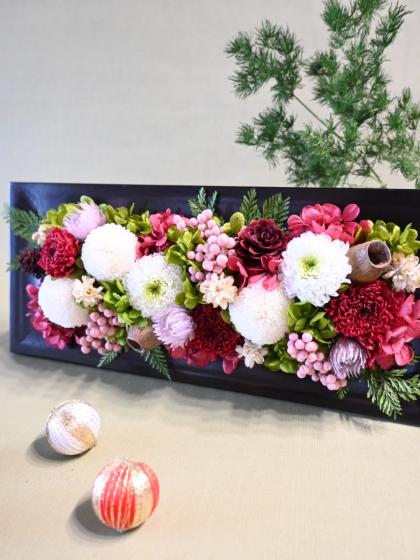 ✨特大✨薄紫ミックスバラプリザ＆ポンポン菊、ことね菊、小菊などアレンジメント ✨特大✨薄紫ミックスバラプリザ＆ポンポン菊、ことね菊、小菊