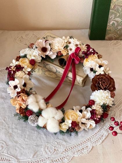 ヒムロ杉(プリザーブド) リース クリスマス 雪だるま