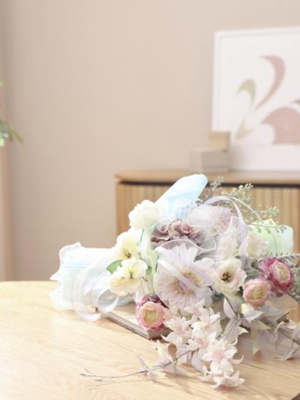 造花 造花】アスカ/コスモス×5 つぼみ×3 #003C クリームピンク/A-34634-3C