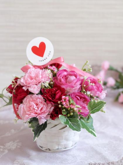 造花】アスカ/カーネーション×7 つぼみ×1 レッドピンク/A-34813-2P