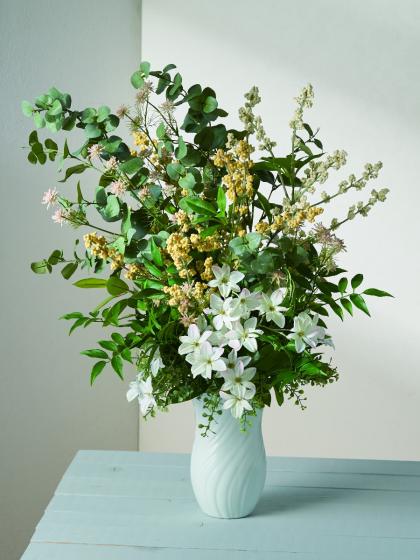 造花】アスカ/ミニフラワースプレー×18 グリーンピンク/A-35039-51P