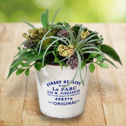 造花】MAGIQ東京堂/斑入りモンステラブッシュ WH/GR ホワイトグリーン