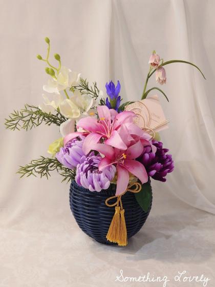 即日☆【造花】アスカ/オーキッドピック×5 つぼみ×5 ホワイト/A-32866