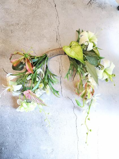 造花】アスカ/グロリオサ×4 つぼみ×1 #051P グリーンピンク/A-33906