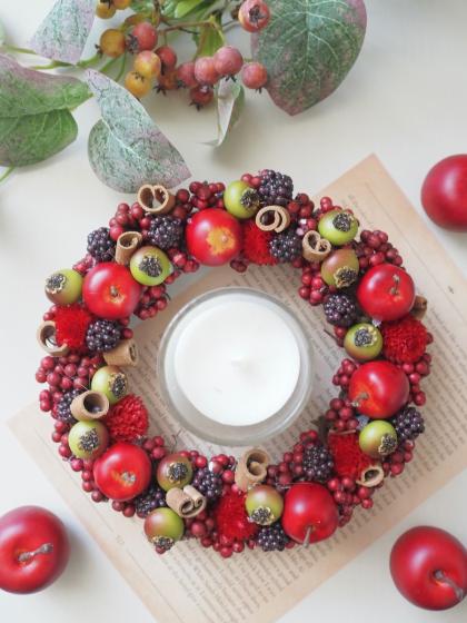 特価◎即日☆【造花】マルシェアップルS #3 RED/FV000370-003