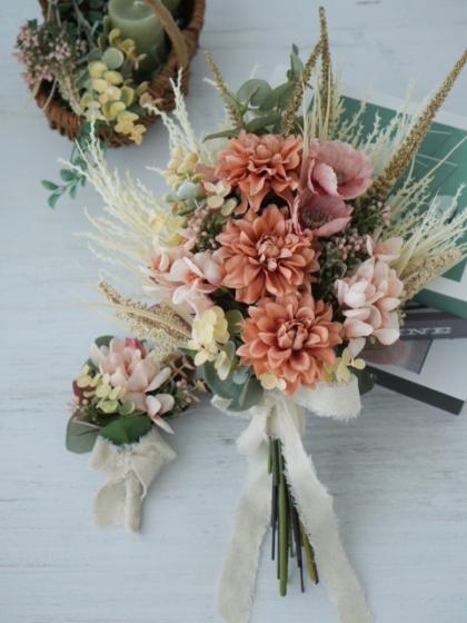 造花】アスカ/ジャスミンスプレー×30 #003H ピンクベージュ/A-34672-3H