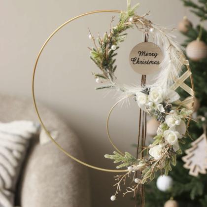 岡村様専用 フラワーリース＊X'mas＊S-128 ワイヤークラフト 花かんむり