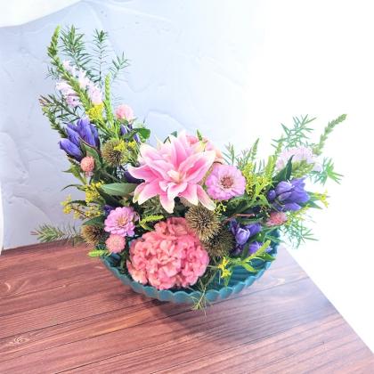 生花】八重オリエンタルユリ ダイアンサ(ピンク)80cm 4-5輪 FFヒライデ